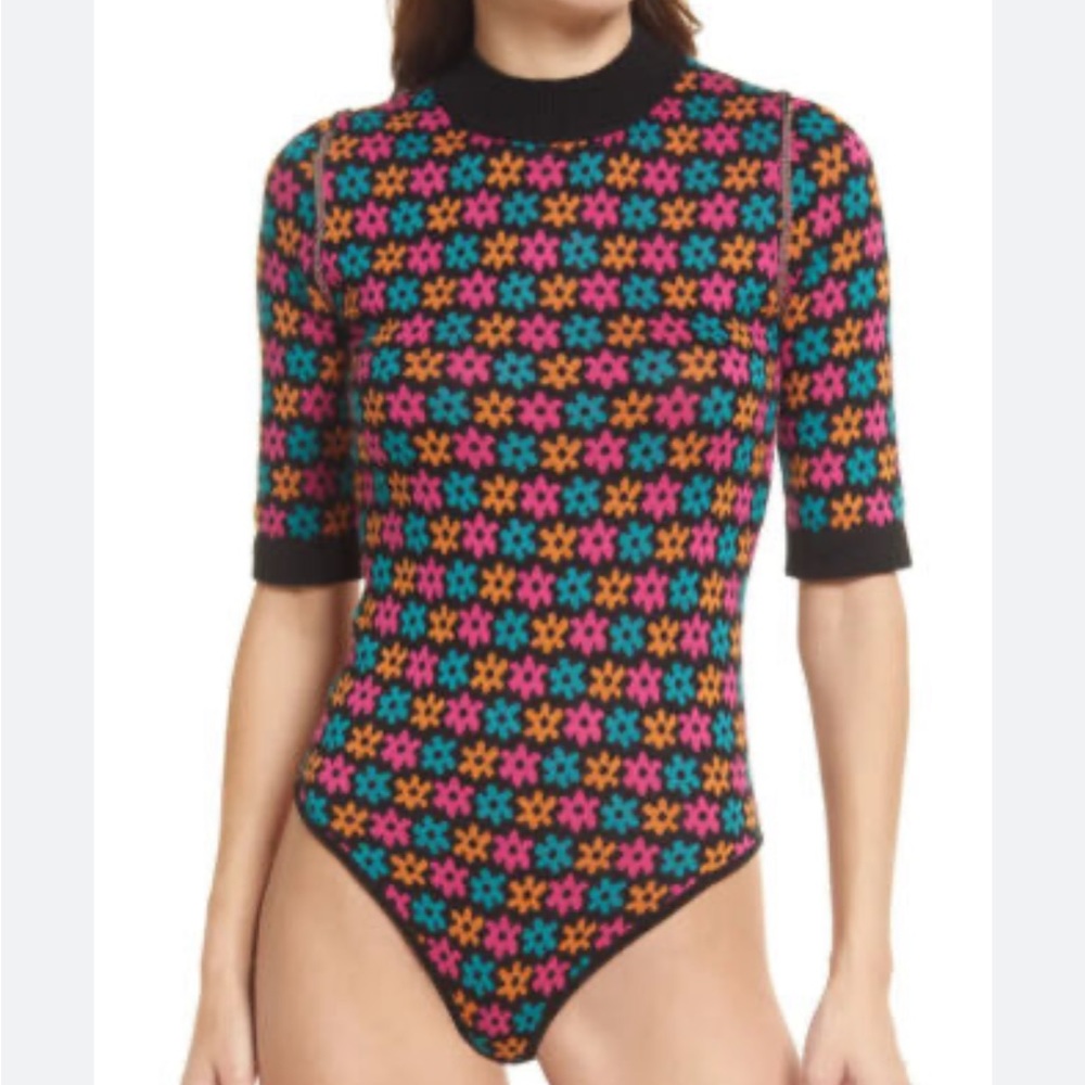 Free people winter warmer bodysuit floral